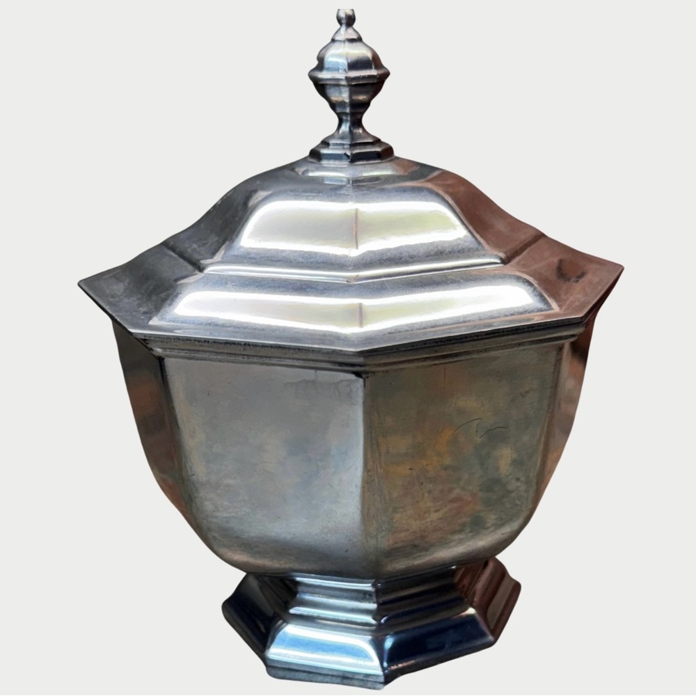 Kirk Stieff Pewter Williamsburg Hollowware Candy Dish With Pedestal & Lid
